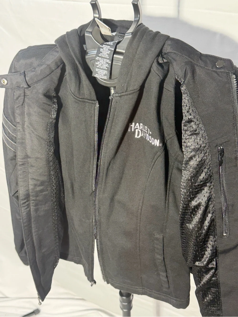 Harley-Davidson Black Women's Zip Hoodie Riding Jacket
